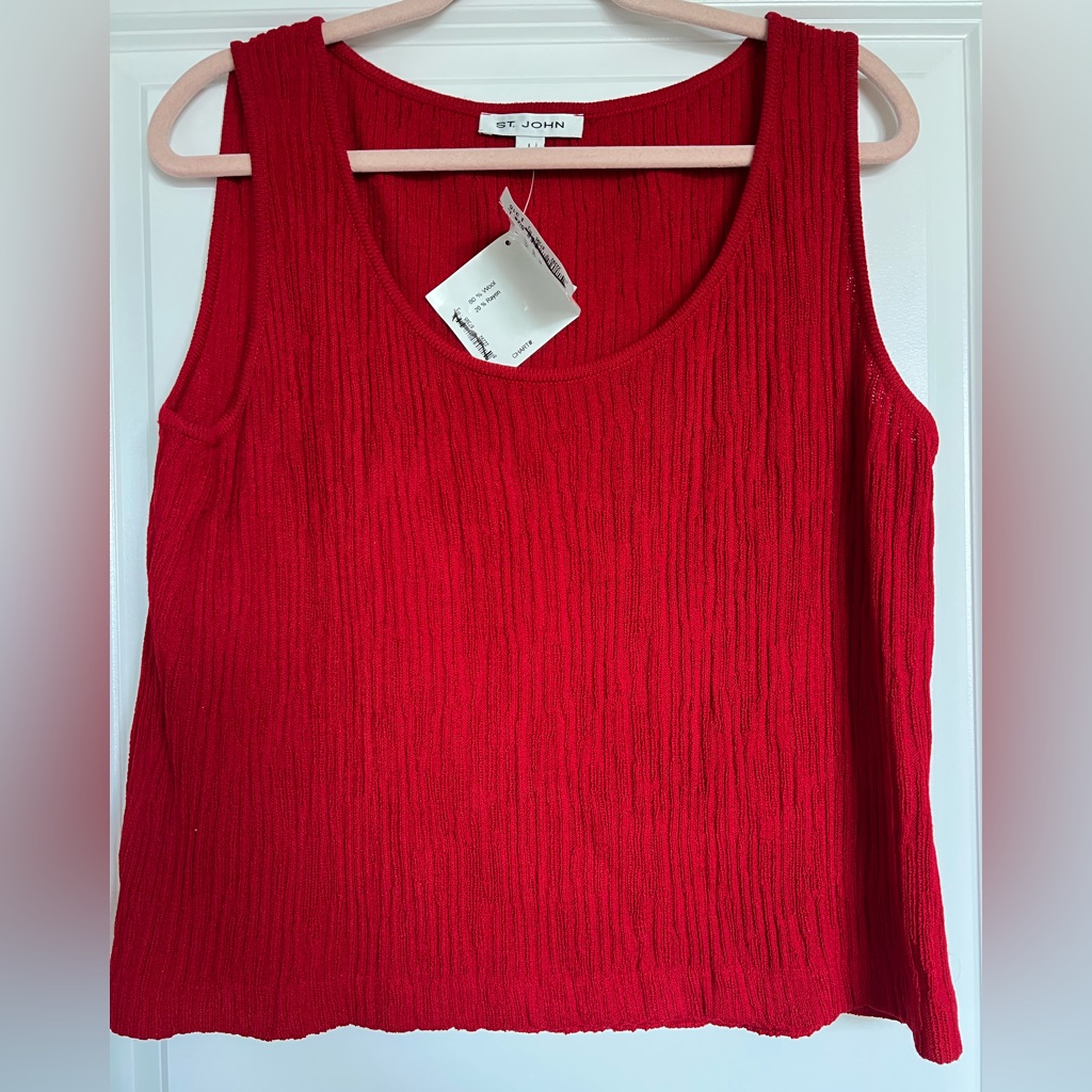 St. John Crimson Knit Tank Top
